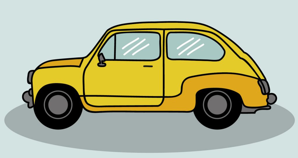 gele auto