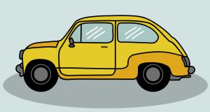 gele auto