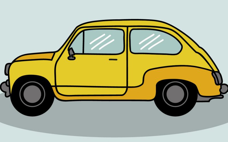 gele auto