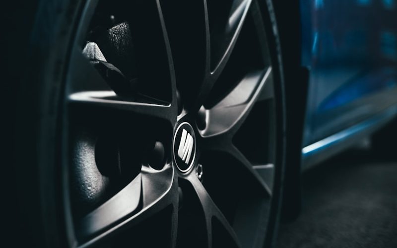 black and silver car wheel
